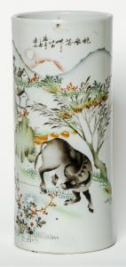 Jarrón chino de cerámica pintada - China - Dinastía Qing (China Manchú) (1692-1911)